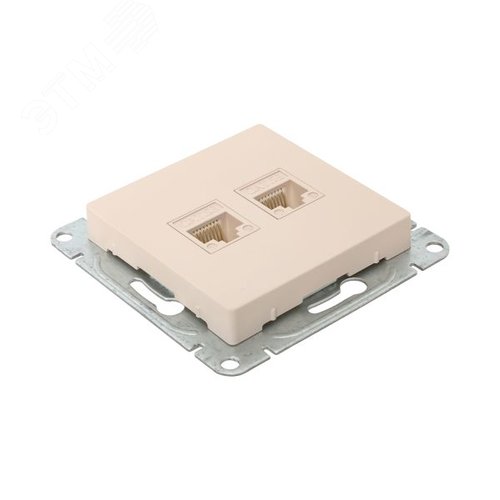 Механизм розетки RJ45 - 2шт (cat5) кремовый Эпика EKF