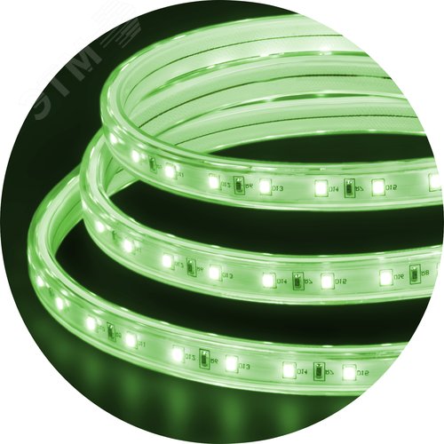Лента светодиодная 4.8Вт/м 220В зеленый IP67 60LED/м NLS-3528 20м