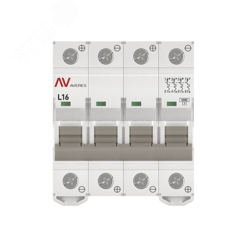 Выключатель автоматический AV-10 DC 4P 16A (L) 10kA AVERES