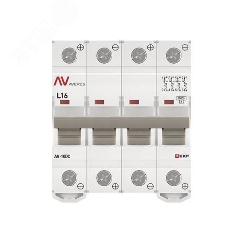 Выключатель автоматический AV-10 DC 4P 16A (L) 10kA AVERES