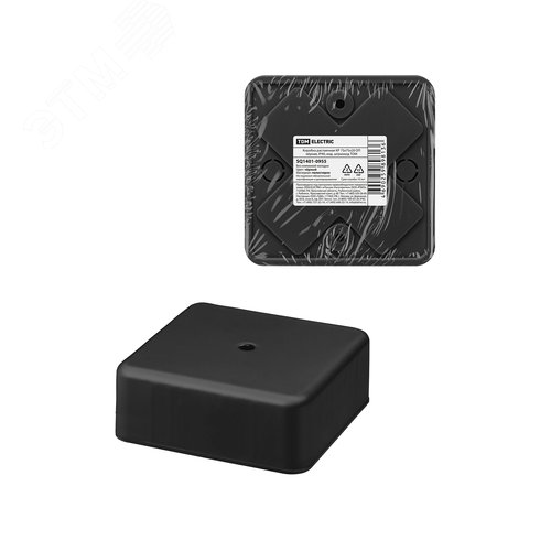 Коробка распаячная КР 75х75х28 ОП черная. IP44 TDM