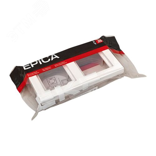 Эпика Рамка 2-местная IP44 белый пластик EKF