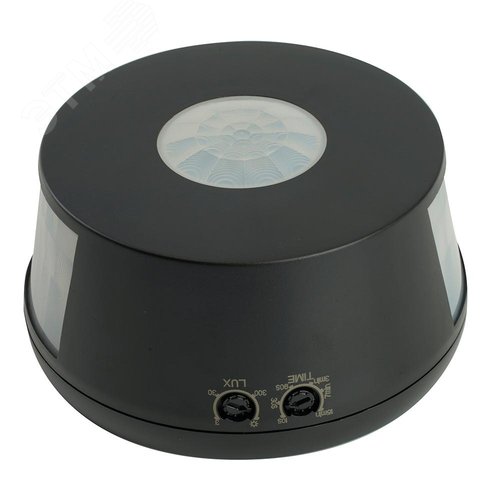 Датчик движения ИК потолочный 2000w 360 град 30м IP20 черный