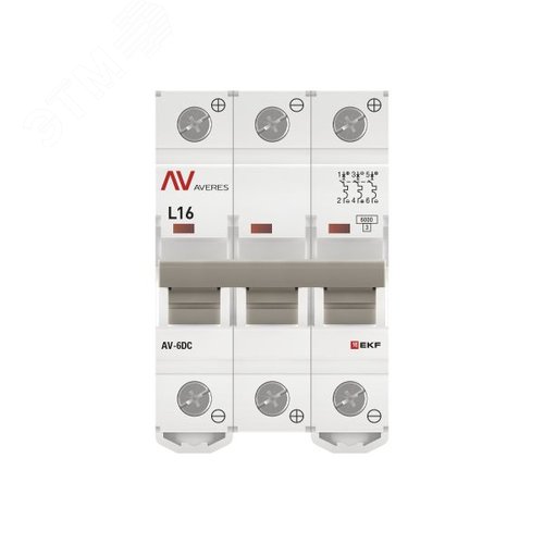 Выключатель автоматический AV-6 DC 3P 16A (L) 6kA AVERES