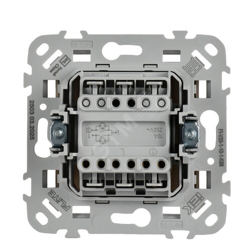 FLITE Выключатель 2-клавишный с индикацией 10А ВС12-1-1-ФлЛ льняной