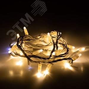 Гирлянда нить светодиодная новогодняя белый каучук 3 м тёплый свет 30 LED, IP65 ERAPS-WK3