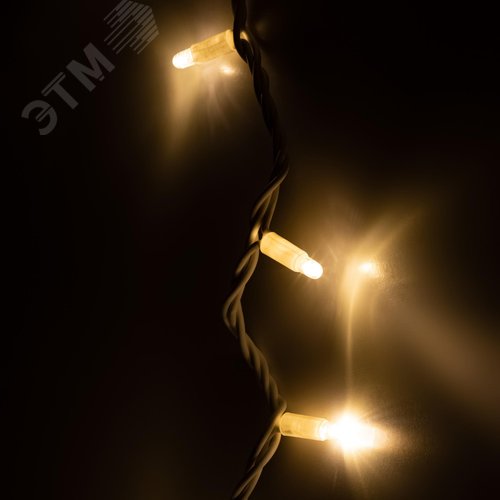 Гирлянда нить светодиодная новогодняя белый каучук 3 м тёплый свет 30 LED, IP65 ERAPS-WK3