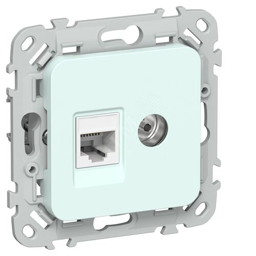FLITE Розетка 2-местная RJ45/TV категория 5Е UTP РКТВ5е-2-0-ФлХЛ холодный лед