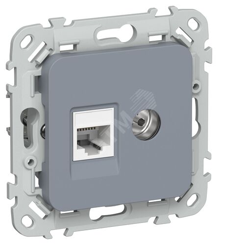 FLITE Розетка 2-местная RJ45/TV категория 5Е UTP РКТВ5е-2-0-ФлМ маренго