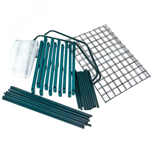 Парник-стеллаж для рассады UGH-R20 H160 GREEN/WHITE 4 полки, 70x50x160см. Металлическая труба в ПВХ, цвет зеленый. Тент из армированного полиэтилена 135г/м2, цвет сетки белый. TM ФитоЛето