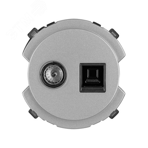 Розетка компьютерная RJ45 + TV розетка оконечная платина Байкал TDM