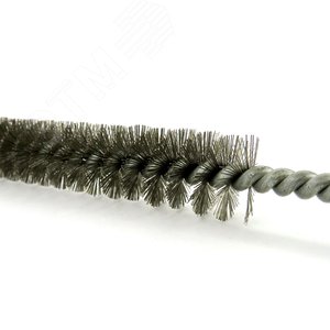 Щетка ерш Д15x100x300 с хв-м + кольцо, ворс гофр сталь 0,15 очистка котлов теплообменников дымоходов труб отверстий (14-012)