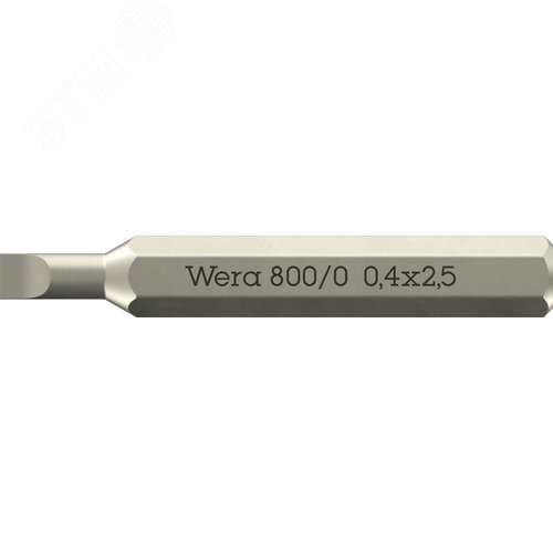 Бита шлицевая, SL 0.40 x 2.5 x 30 мм, хвостовик шестигранный 5/32'' C4.0 (4 мм), 800/0 Micro Slotted