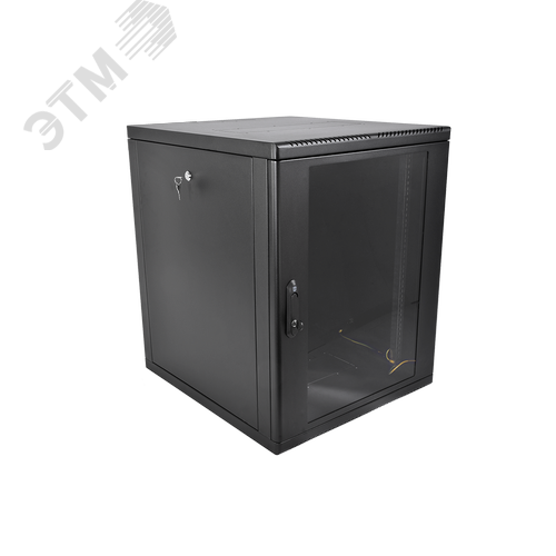 Шкаф 19'' телеком навесной разборный 12U (600 х 650) съемные стенки, дверь стекло, чёрный