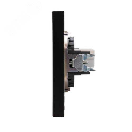 Розетка STRONG компьютерная RJ45 кат6 скрытой установки механизм антрацит