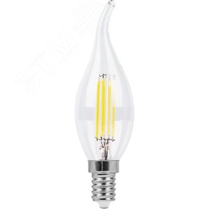 Лампа светодиодная LED 11вт Е14 белый свеча на ветру FILAMENT