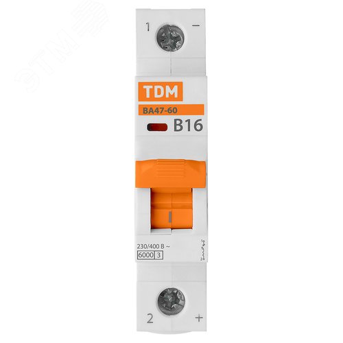 Авт. выкл. ВА47-60 1Р 16А 6кА х-ка В TDM