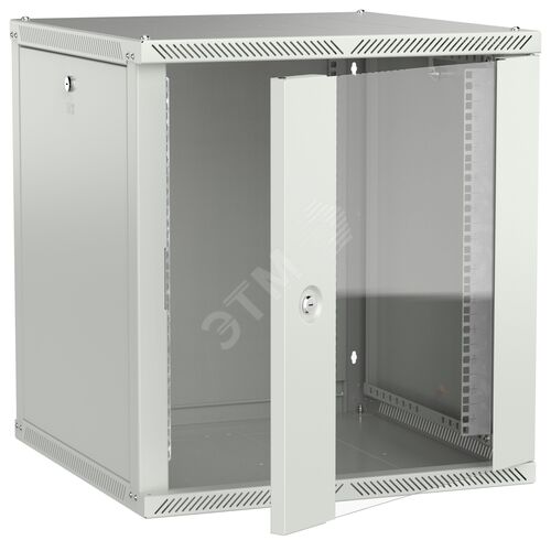 LINEA W Шкаф настенный 12U 600х600мм дверь стекло серый 2.0