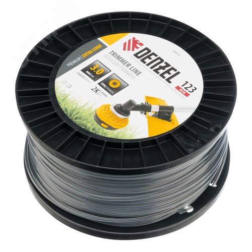 Леска для триммера двухкомпонентная круглая, 3,0мм х 123м, на DIN катушке EXTRA CORD