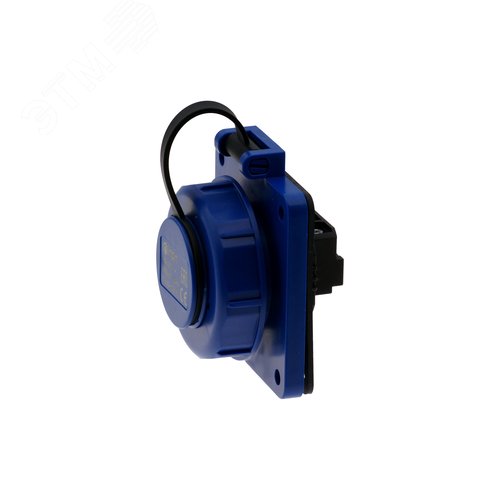 Розетка встраиваемая 16А/250V/2P+E/IP66/67 75x75 подкл. сзади синяя