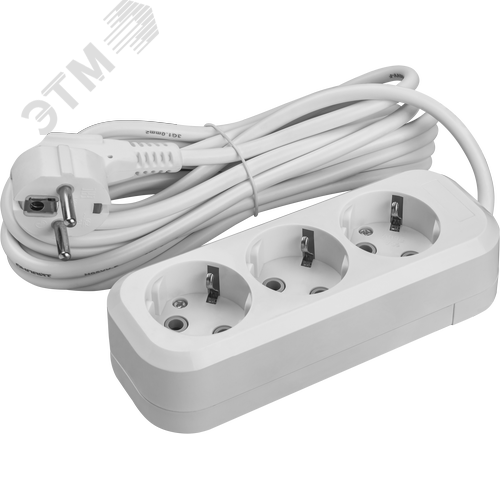 Удлинитель бытовой OPE-S-03-150-E-3x1 с заземлением 3 розетки 1,5м ПВС 3х1 3500 Вт
