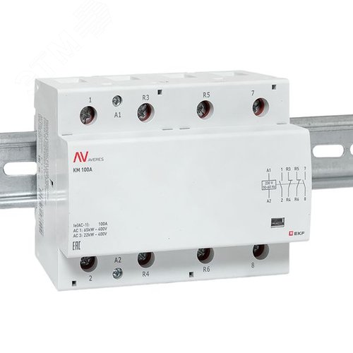 Контактор модульный КМ 100А 2NO+2NC 230VAC (6 мод.) AVERES