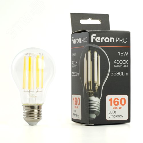 Лампа светодиодная LED 16вт Е27 белый FILAMENT .PRO