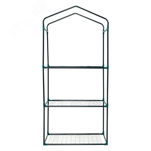 Парник-стеллаж для рассады UGH-R10 H125 GREEN/WHITE 3 полки, 60x40x125см. Металлическая труба в ПВХ, цвет зеленый. Тент из армированного полиэтилена 135г/м2, цвет сетки белый. TM ФитоЛето