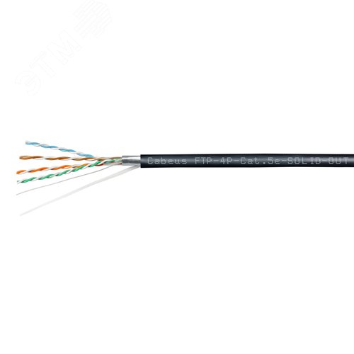 Витая пара F/UTP, CAT 5e, 4 пары (24 AWG) SOLID OUT PE UV (305 м)