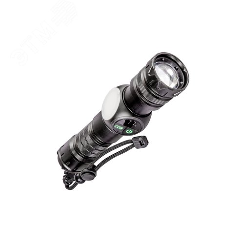 Фонарь ручной аккумуляторный 10Вт LED+3Вт COB, 9 режимов, зум-линза, Li-ion26650 3000mAh