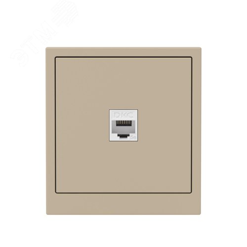 Компьютерная розетка RJ-45 без шторки, кат.5е одинарная, KANT, ванильный марципан