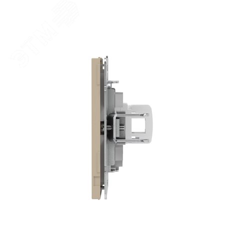Компьютерная розетка RJ-45 без шторки, кат.5е одинарная, KANT, ванильный марципан