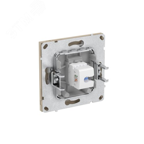 Компьютерная розетка RJ-45 без шторки, кат.5е одинарная, KANT, ванильный марципан