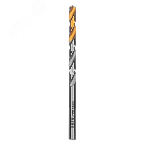 Сверло спиральное по металлу 5,5 x 93мм, Р6М5, Golden Tip