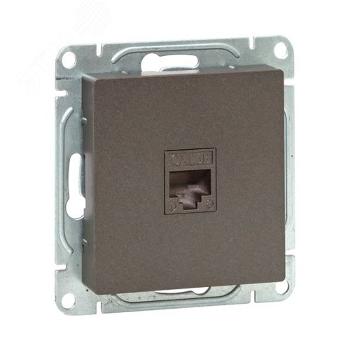 Механизм розетки RJ45 (cat5) мокко Эпика EKF