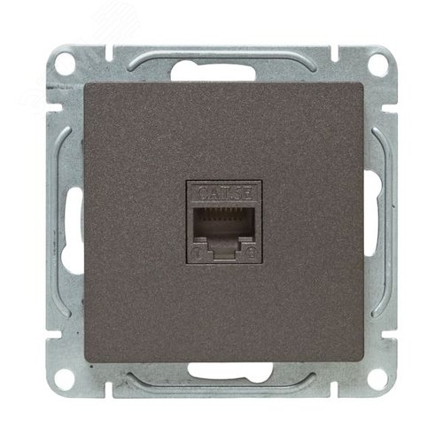 Механизм розетки RJ45 (cat5) мокко Эпика EKF