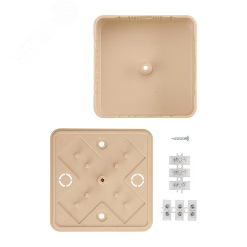 Коробка распаячная КР 75х75х28 ОП сосна, с клем колодкой, IP40, инд. штрихкод