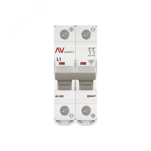 Выключатель автоматический AV-6 DC 2P 1A (L) 6kA AVERES