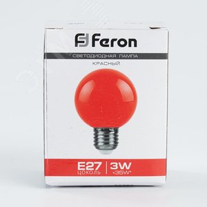Лампа светодиодная LED 3вт Е27 красный шар G60
