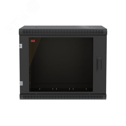 Шкаф телекоммуникационный настенный разборный черный 9U 600x550 ШТ-НСр-9U-600-550-С-Ч дверь стекло