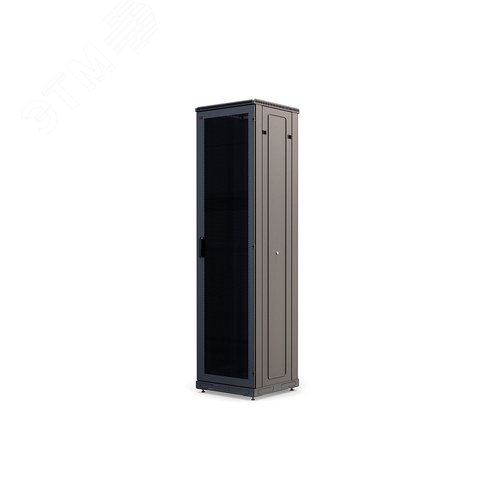 Шкаф телекоммуникационный напольный 47U 600x600 ШТ-НП-М-47U-600-600-П-Ч, передняя дверь перфорация, черный