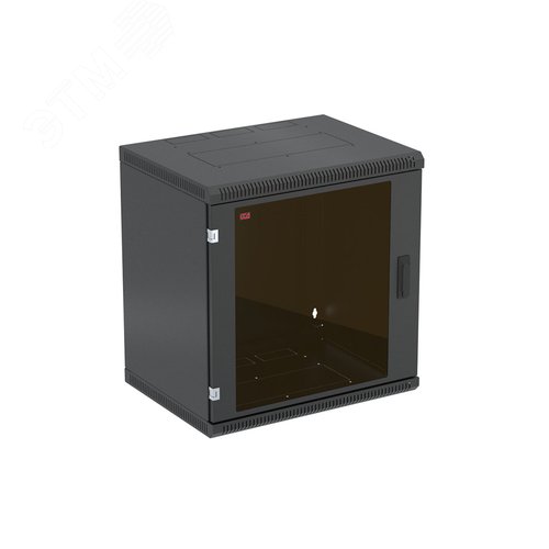Шкаф телекоммуникационный настенный разборный черный 15U 600x550 ШТ-НСр-15U-600-550-С-Ч дверь стекло