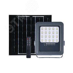 Прожектор светодиодный LED ДО-50 Вт холодный 6500К серый 800 Лм IP65 с солнечной панелью Jazzway
