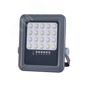Прожектор светодиодный LED ДО-50 Вт холодный 6500К серый 800 Лм IP65 с солнечной панелью Jazzway