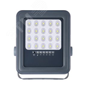 Прожектор светодиодный LED ДО-50 Вт холодный 6500К серый 800 Лм IP65 с солнечной панелью Jazzway