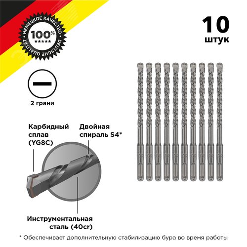 Бур по бетону 10x210x150мм хвостовик SDS-plus (10 шт)