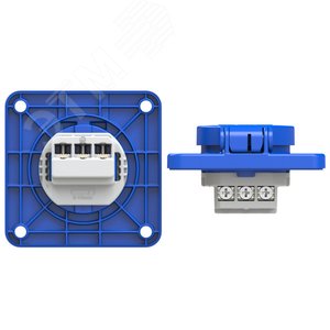Розетка встраиваемая 16A/250V/2P+E/IP54, 75x75