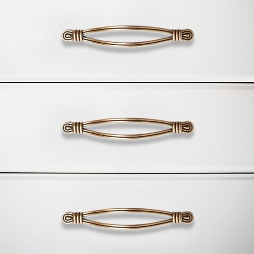 Ручка-скоба мебельная StahlBuro C2515-128 2шт., AB состаренная бронза