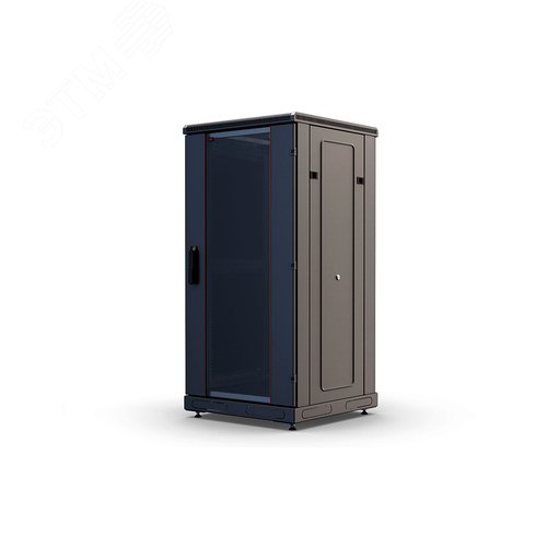 Шкаф телекоммуникационный напольный 24U 600x1000 ШТ-НП-М-24U-600-1000-С-Ч, передняя дверь стекло, черный