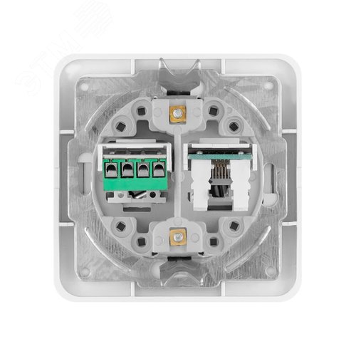 Розетка компьютерная RJ-45 + TФ (RJ-11) белая Валдай